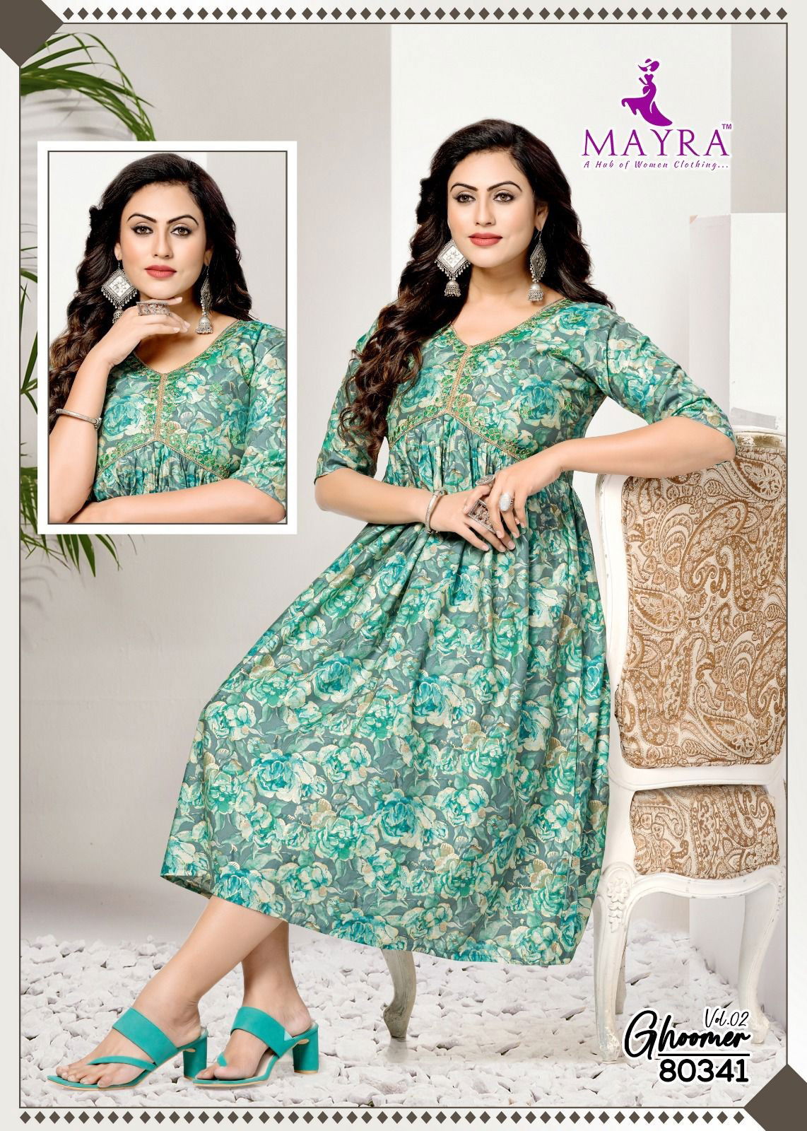 Mayra Ghoomer Vol 2 Aaliya Cut Anarkali Kurtis Catalog
